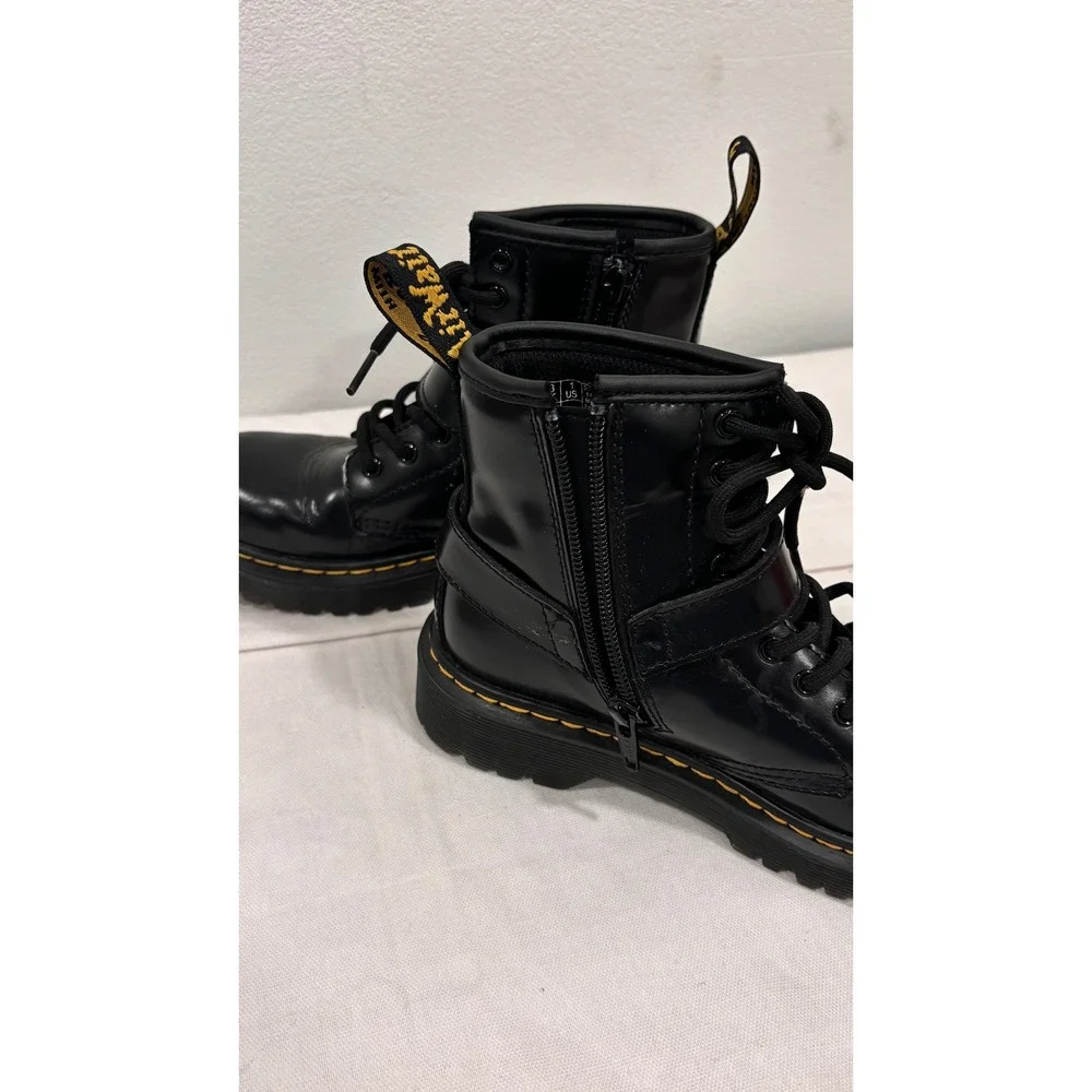 Dr. Martens 1460 Harness J‎ Black Leather Boots Kids Size 1 US 13 UK 32 EU